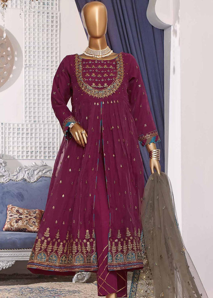 Muse By HZ Textiles Embroidered Organza Suits Unstitched 3 Piece HZ22M 07 Kesar - Luxury Collection