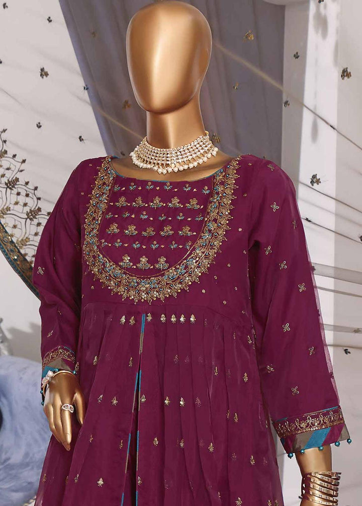 Muse By HZ Textiles Embroidered Organza Suits Unstitched 3 Piece HZ22M 07 Kesar - Luxury Collection