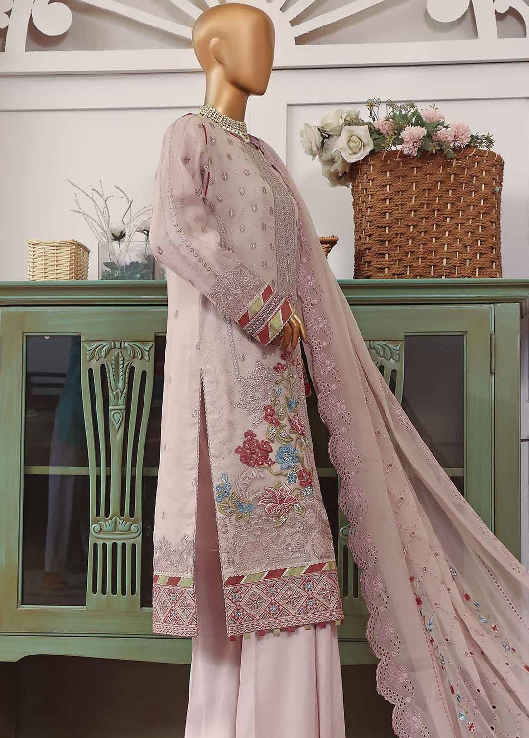 Muse By HZ Textiles Embroidered Organza Suits Unstitched 3 Piece HZ22M 08 Gulnaar - Luxury Collection