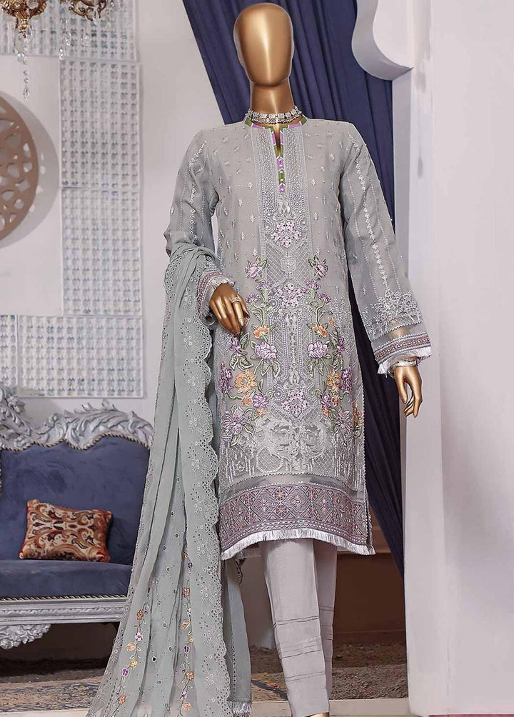 Muse By HZ Textiles Embroidered Organza Suits Unstitched 3 Piece HZ22M 09 Surmai - Luxury Collection