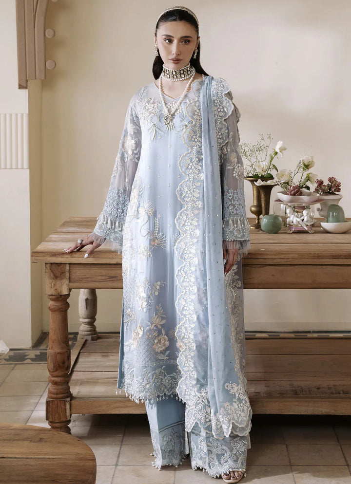 Muse By Serene Embroidered Chiffon Suit Unstitched 3 Piece SP24M Glace S-1078 - Luxuary Collection