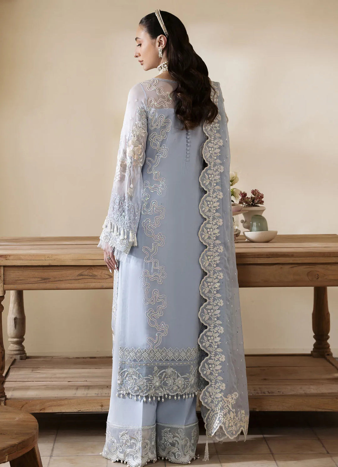 Muse By Serene Embroidered Chiffon Suit Unstitched 3 Piece SP24M Glace S-1078 - Luxuary Collection