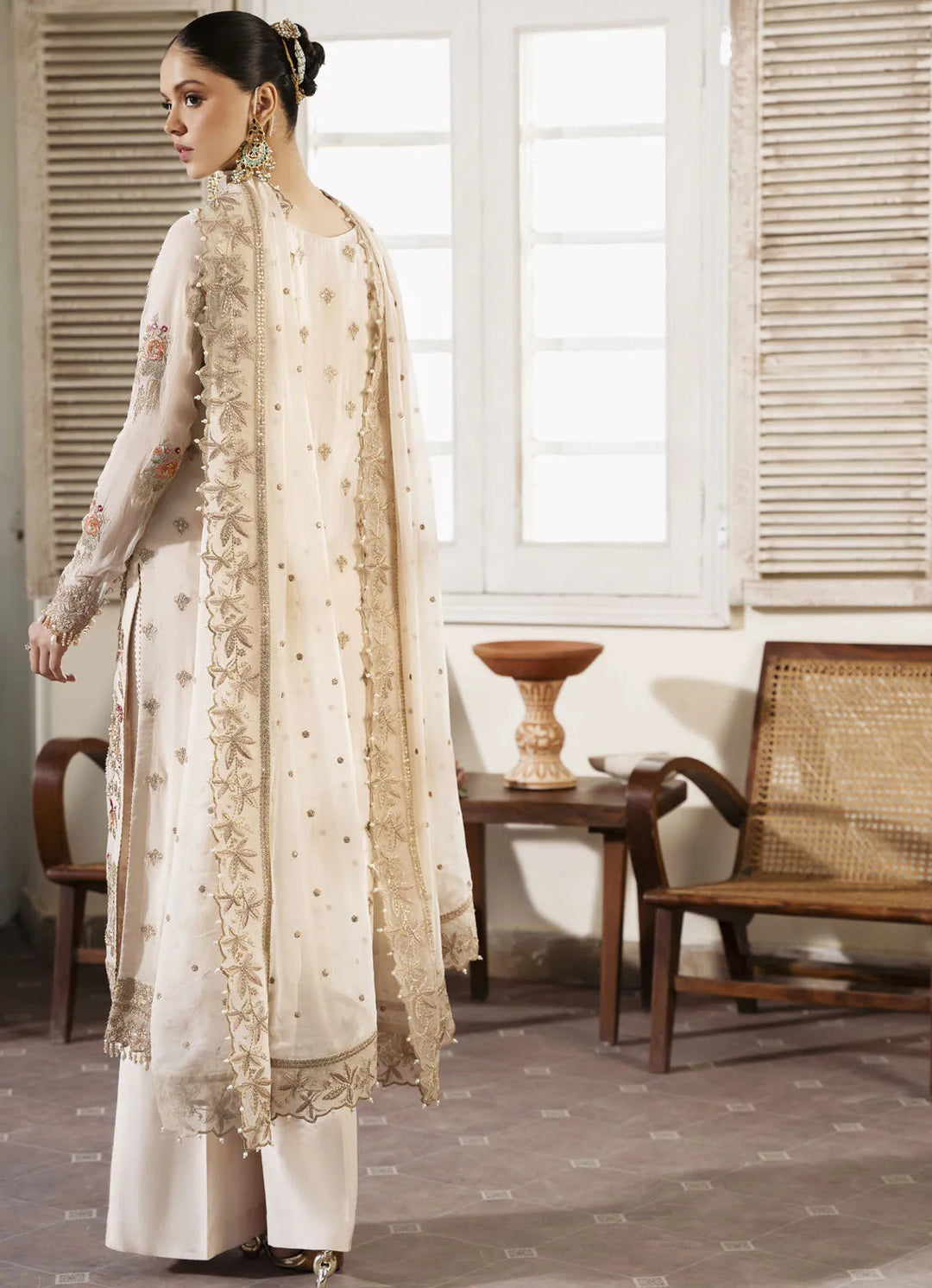 Muse By Serene Embroidered Chiffon Suit Unstitched 4 Piece SP24M Perle S-1081 - Luxuary Collection