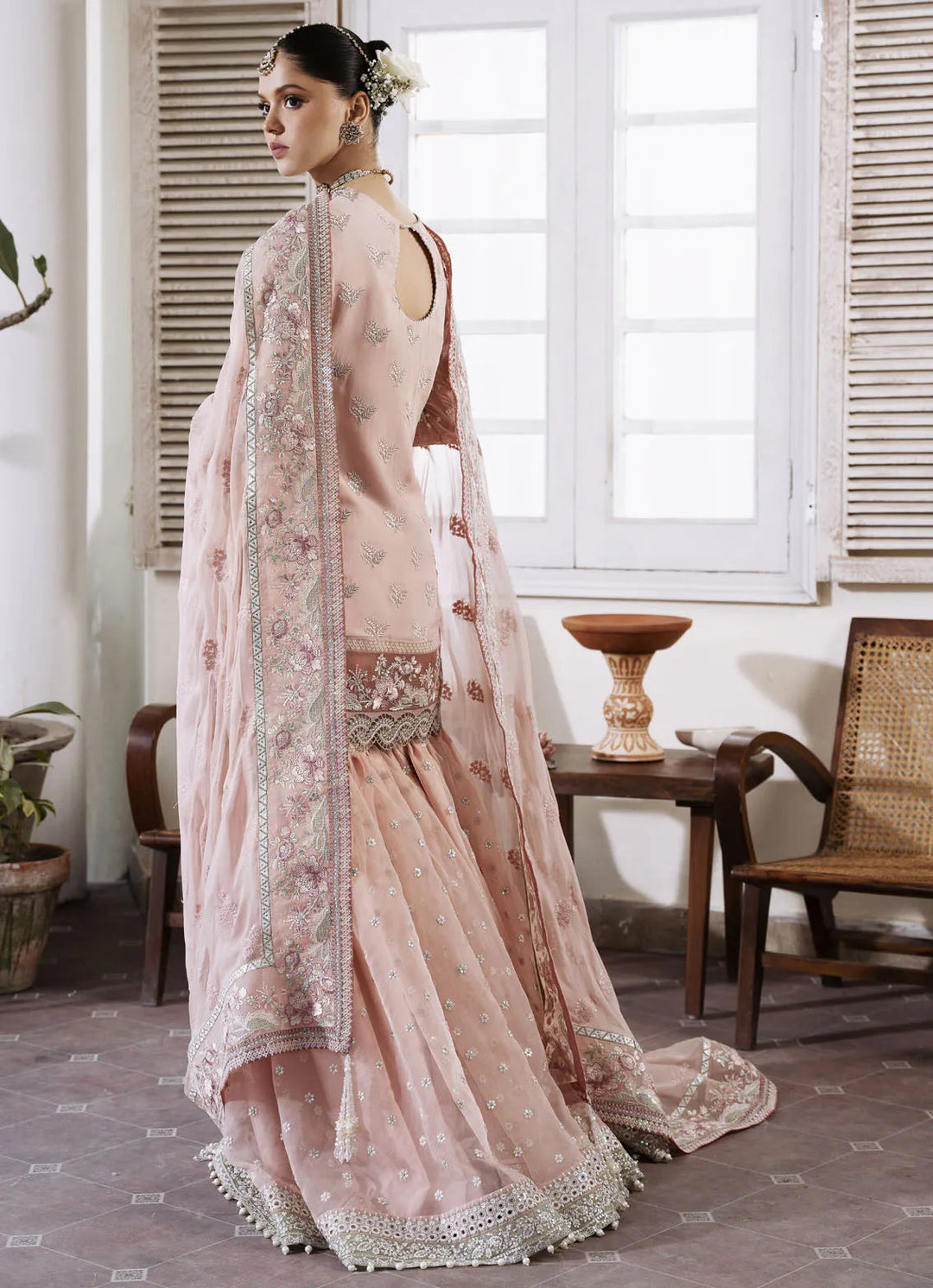 Muse By Serene Embroidered Chiffon Suit Unstitched 4 Piece SP24M Rosee S-1080 - Luxuary Collection
