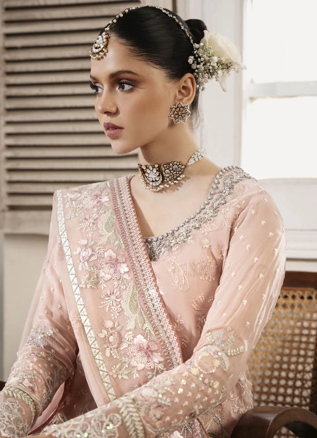 Muse By Serene Embroidered Chiffon Suit Unstitched 4 Piece SP24M Rosee S-1080 - Luxuary Collection