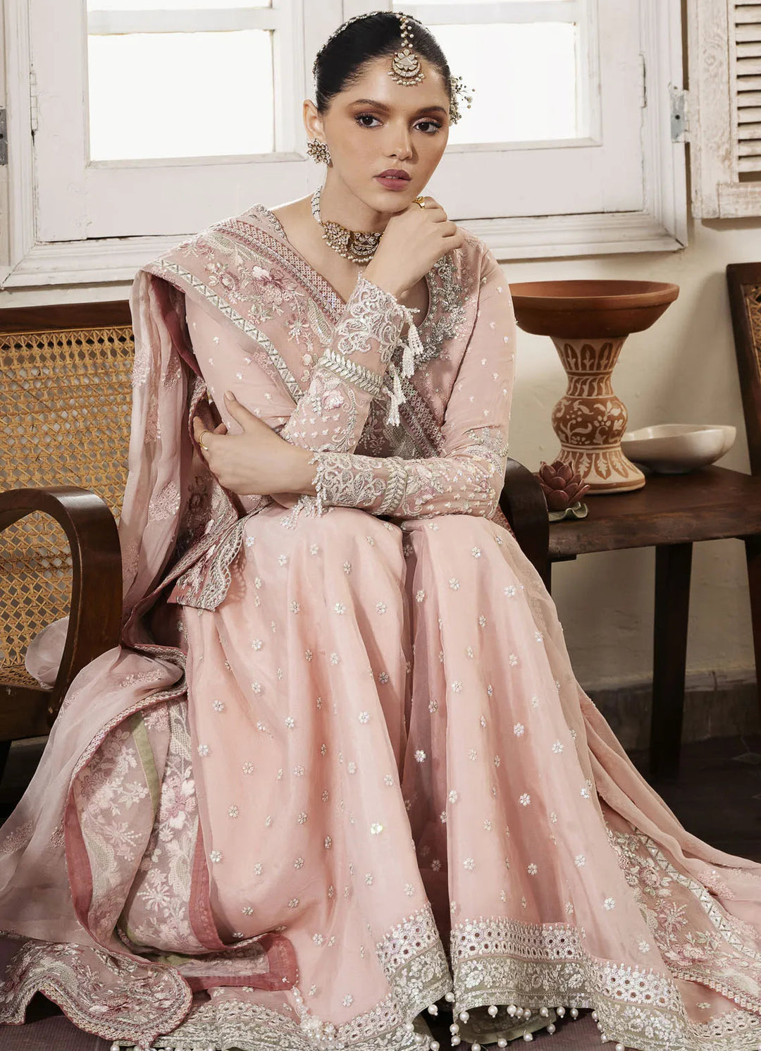 Muse By Serene Embroidered Chiffon Suit Unstitched 4 Piece SP24M Rosee S-1080 - Luxuary Collection