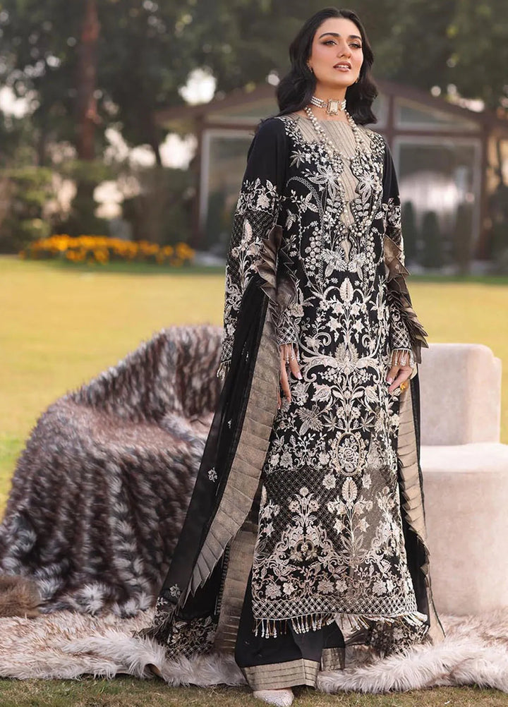 Musferah Saad Embroidered Lawn Suits Unstitched 3 Piece MFS25PG Lustre - Luxury Collection