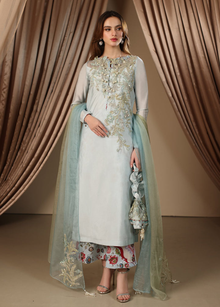 Musferah Saad Pret Embroidered Tissue Silk 3 Piece Suit Ariana
