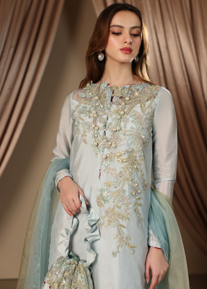 Musferah Saad Pret Embroidered Tissue Silk 3 Piece Suit Ariana