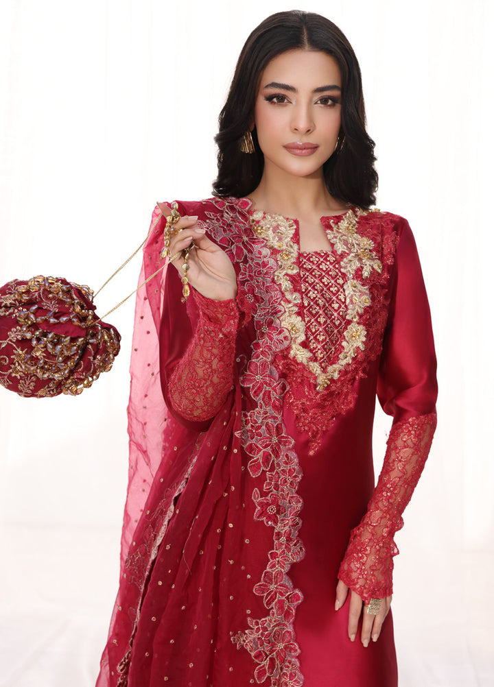 Musferah Saad Pret Embroidered Tissue Silk 3 Piece Suit Carmina