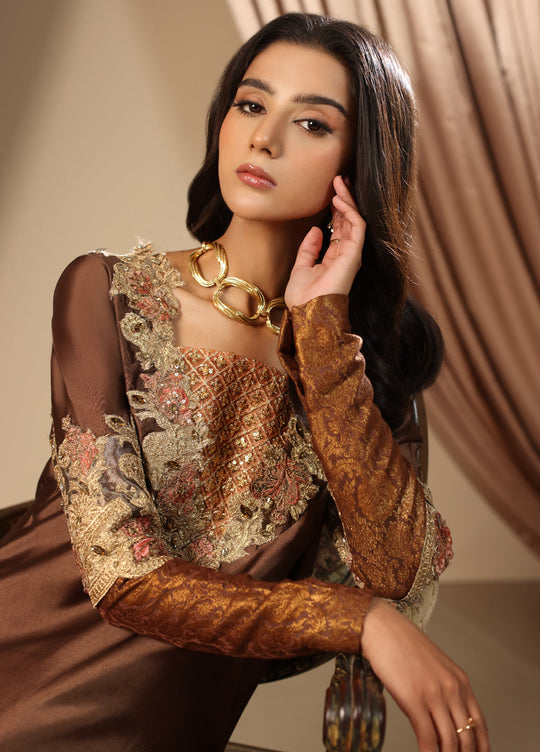 Musferah Saad Pret Embroidered Tissue Silk 3 Piece Suit Ariana