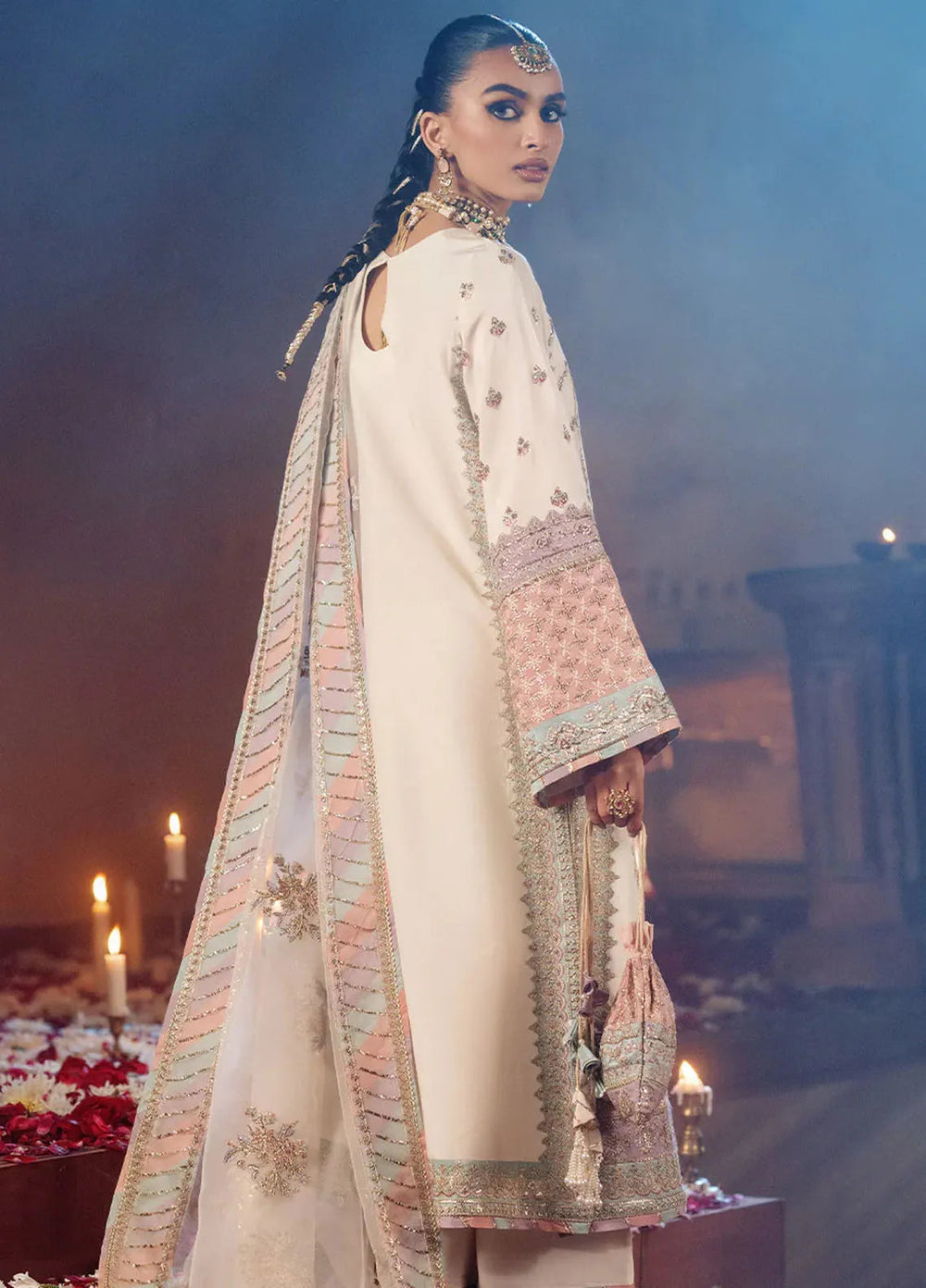 Mushk by AJR Couture Embroidered Suit Unstitched 3 Piece AJR25M Chandni - Formals Collection
