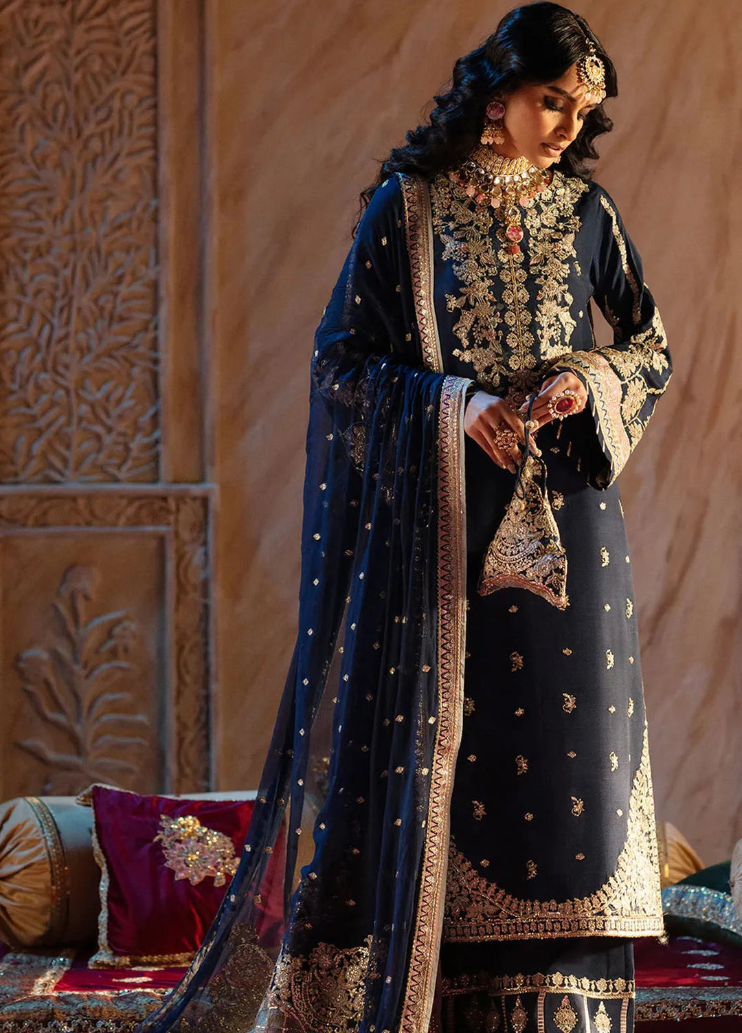 Mushk by AJR Couture Embroidered Suit Unstitched 3 Piece AJR25M Mehrnaz - Formals Collection