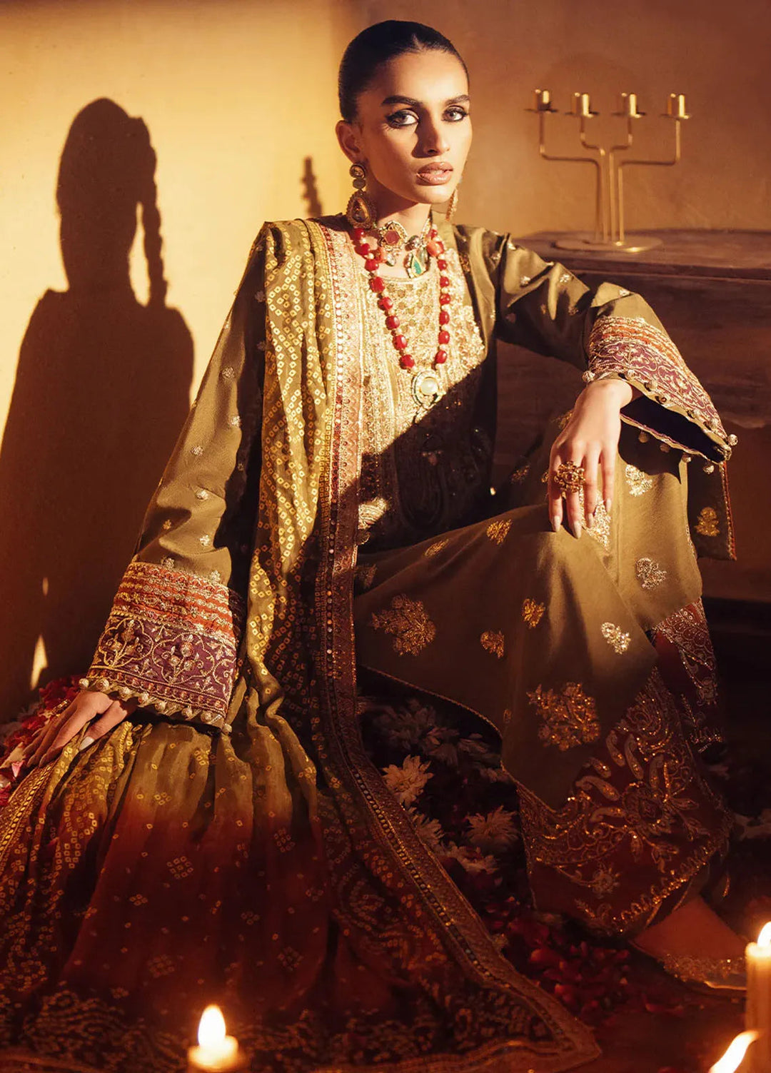 Mushk by AJR Couture Embroidered Suit Unstitched 3 Piece AJR25M Nooray - Formals Collection