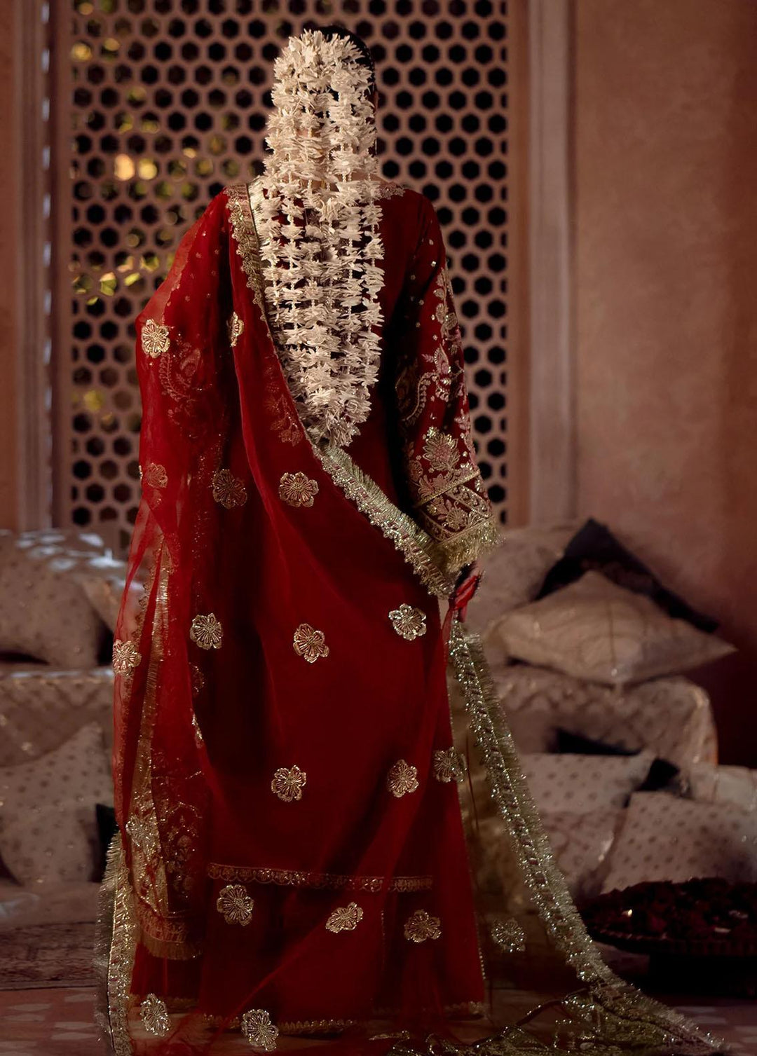 Mushk By Ajr Couture Embroidered Raw Silk Suits Unstitched 3 Piece AJR24M ASE-08 Gulab - Luxury Collection