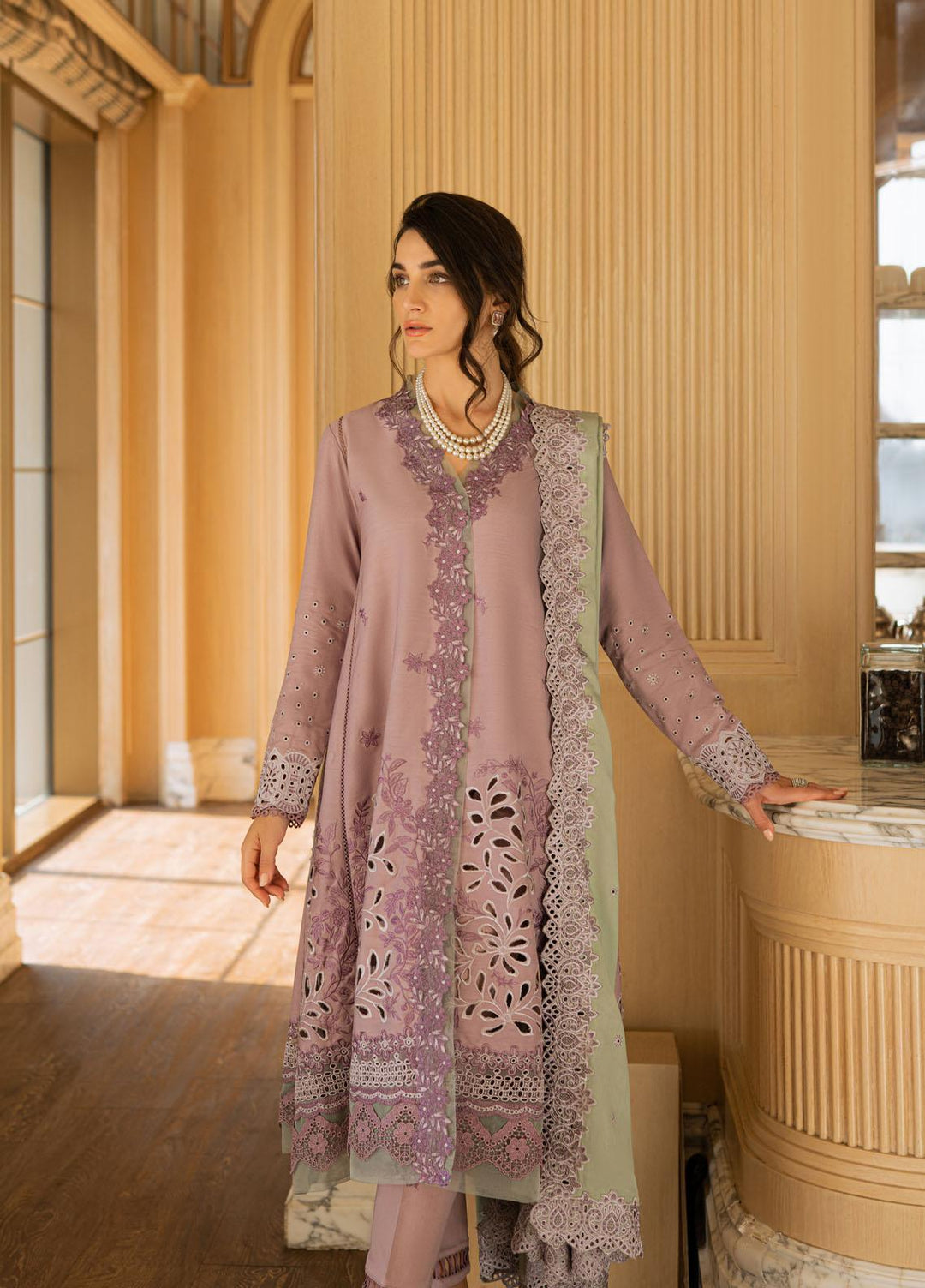 Mushq Casual Pret  Marina 3 Piece Suit MWP22-04 Lavender Frost