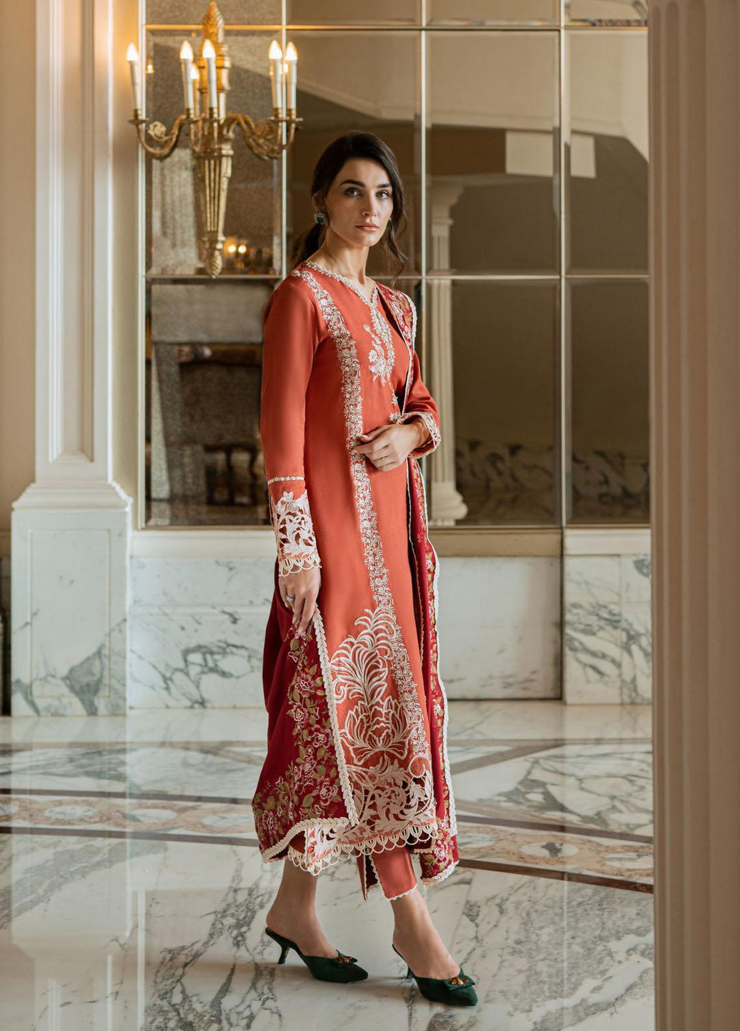 Mushq Casual Pret  Khaddar 3 Piece Suit MWP22-06 Emberglow