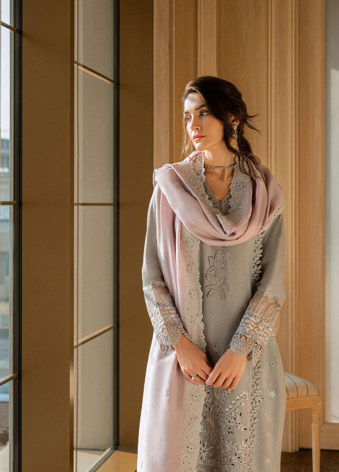 Mushq Casual Pret  Marina 3 Piece Suit MWP22-09 Glacier