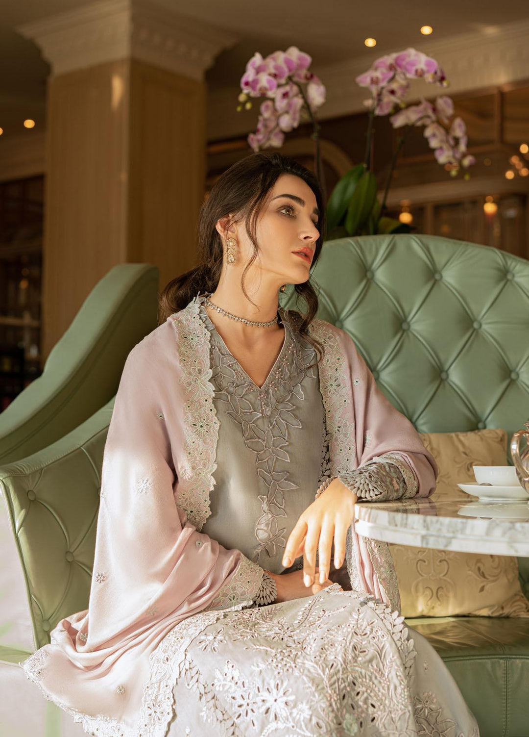 Mushq Casual Pret  Marina 3 Piece Suit MWP22-09 Glacier