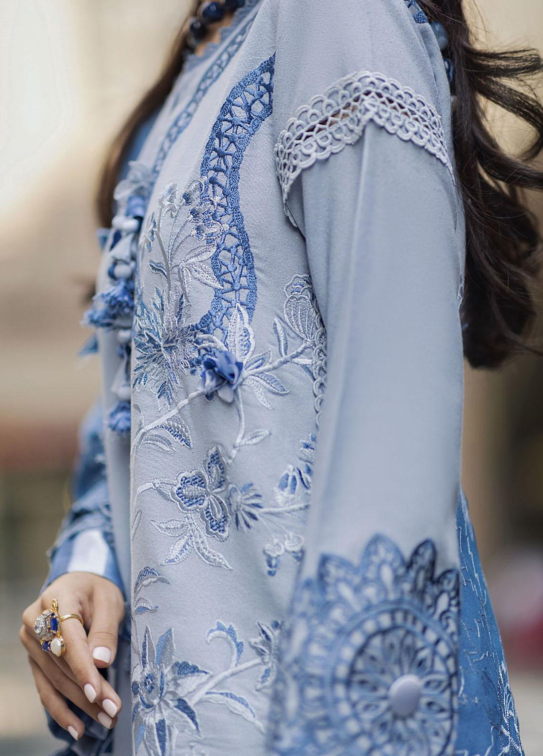 Mushq Embroidered Karandi Suits Unstitched 3 Piece MQ21BW MW21-01 Niagra - Winter Collection