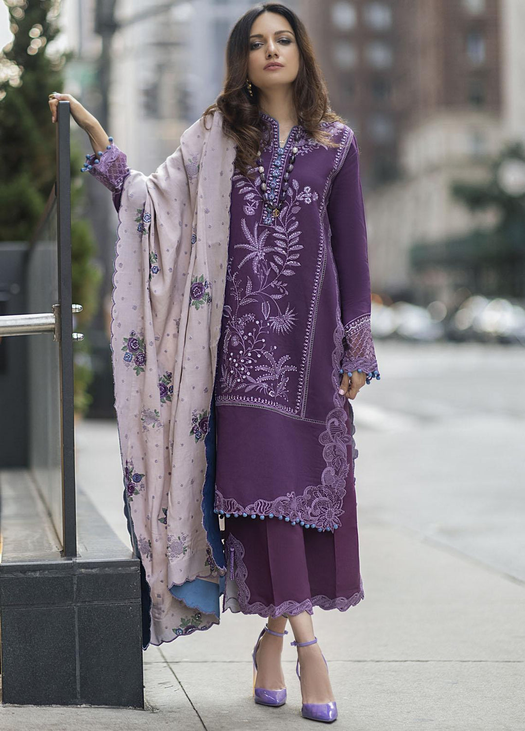 Mushq Embroidered Linen Suits Unstitched 3 Piece MQ21BW MW21-10 Crown Jewel - Winter Collection