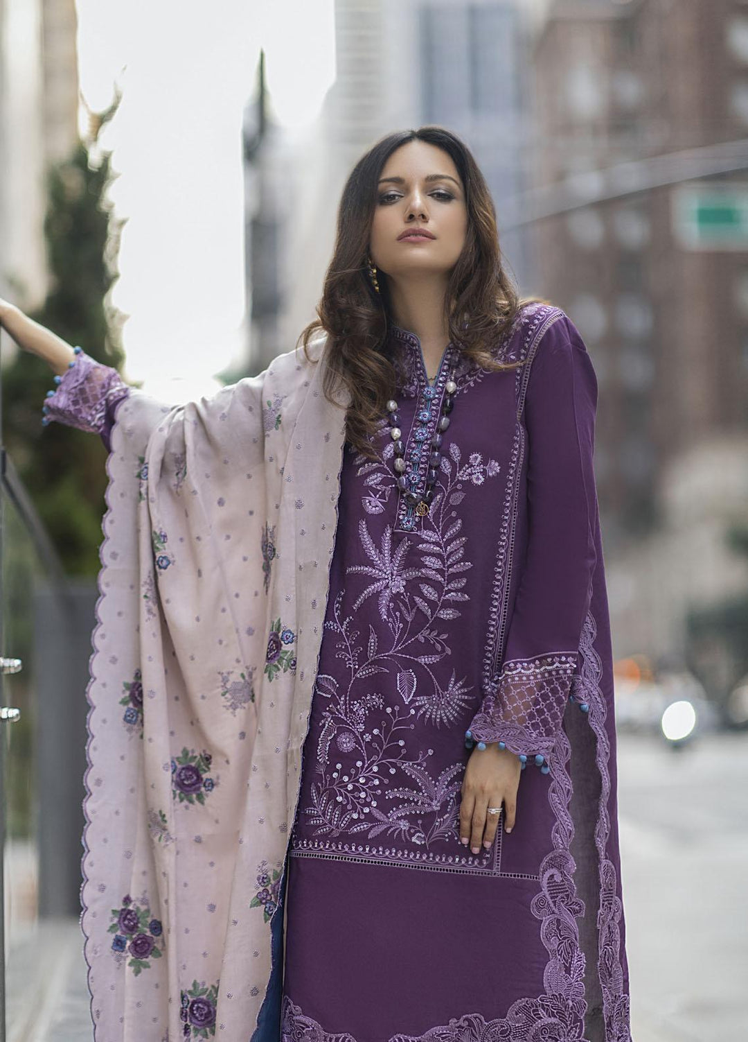 Mushq Embroidered Linen Suits Unstitched 3 Piece MQ21BW MW21-10 Crown Jewel - Winter Collection