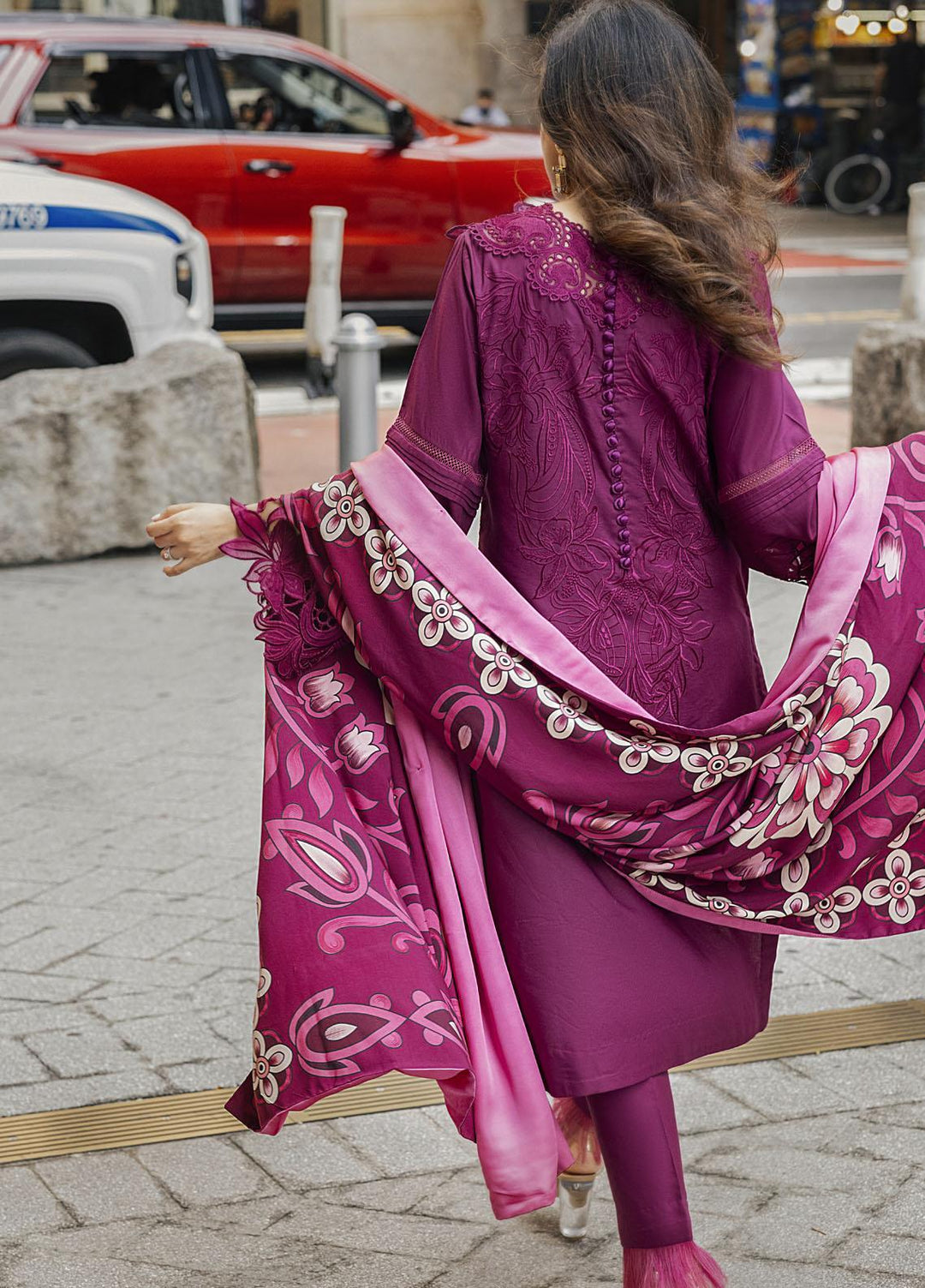 Mushq Embroidered Linen Suits Unstitched 3 Piece MQ21BW MW21-11 Vivid Viola - Winter Collection