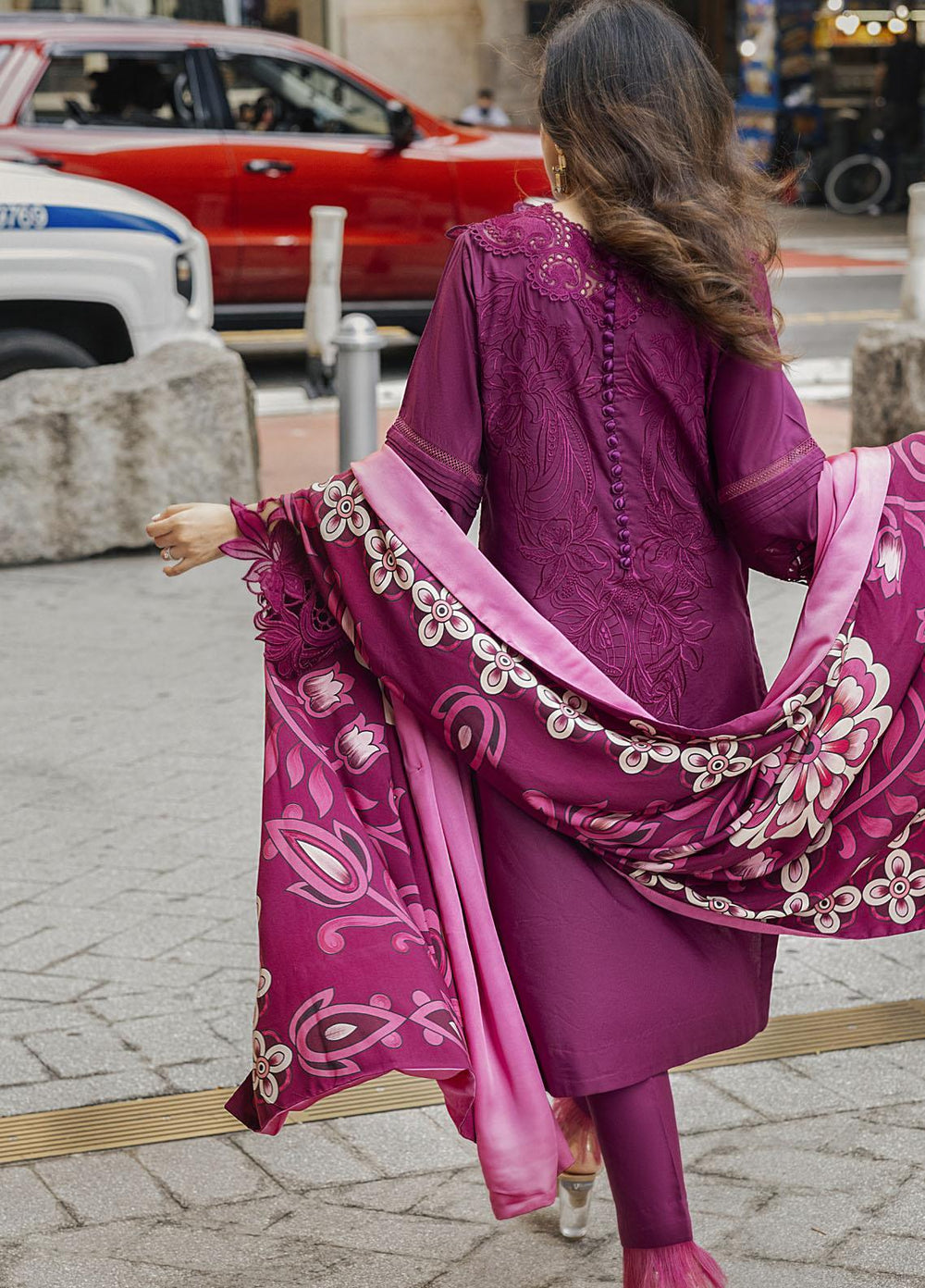Mushq Embroidered Linen Suits Unstitched 3 Piece MQ21BW MW21-11 Vivid Viola - Winter Collection