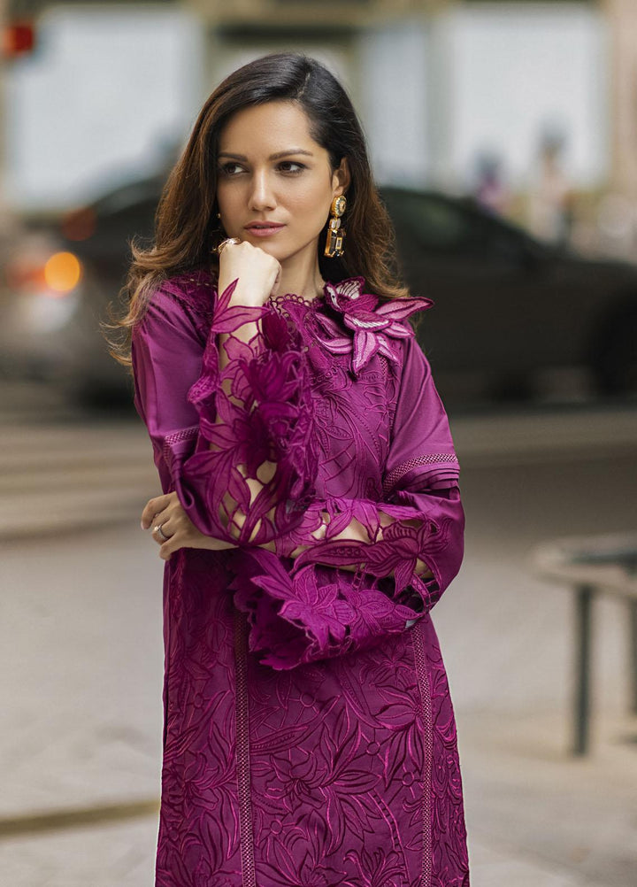 Mushq Embroidered Linen Suits Unstitched 3 Piece MQ21BW MW21-11 Vivid Viola - Winter Collection
