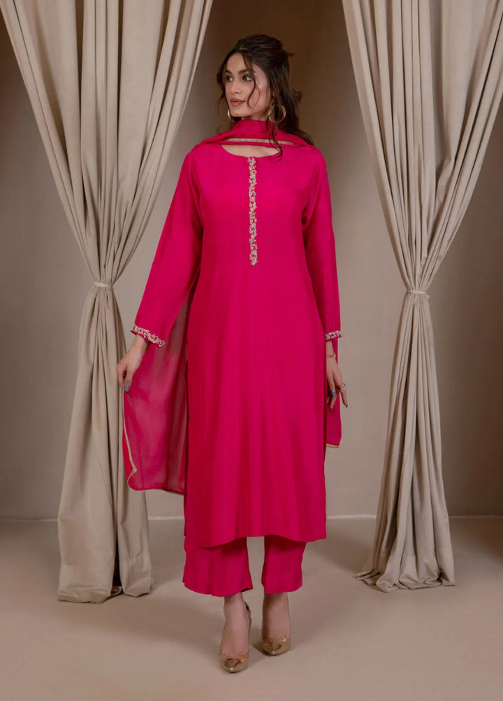 Mushq by Hadia Batool Pret Embroidered Raw Silk 3 Piece Suit Zeen