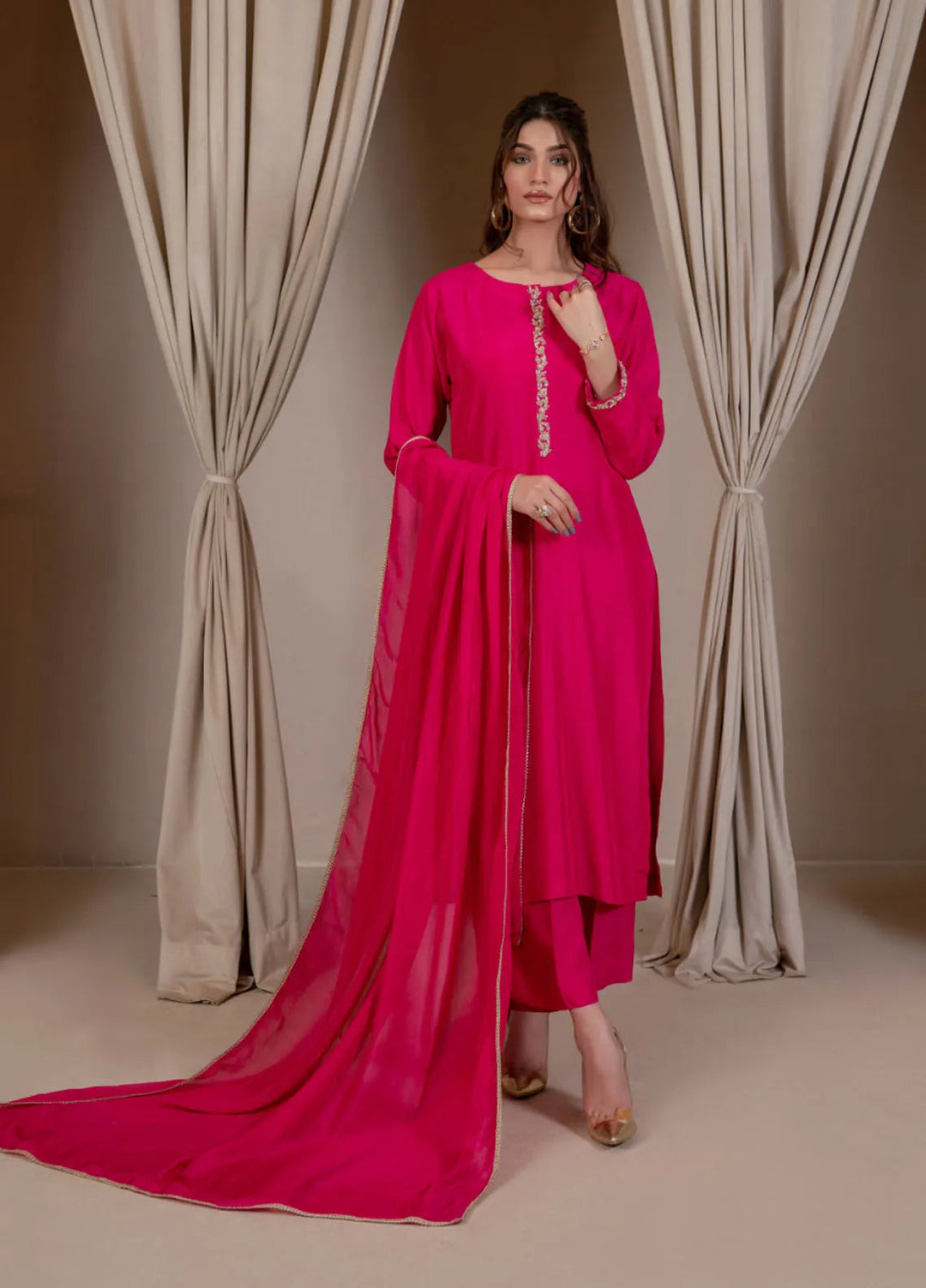 Mushq by Hadia Batool Pret Embroidered Raw Silk 3 Piece Suit Zeen