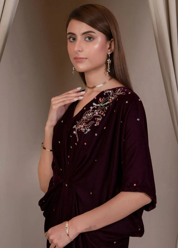 Mushq by Hadia Batool Pret Embroidered Velvet 1 Piece Suit Mohagni