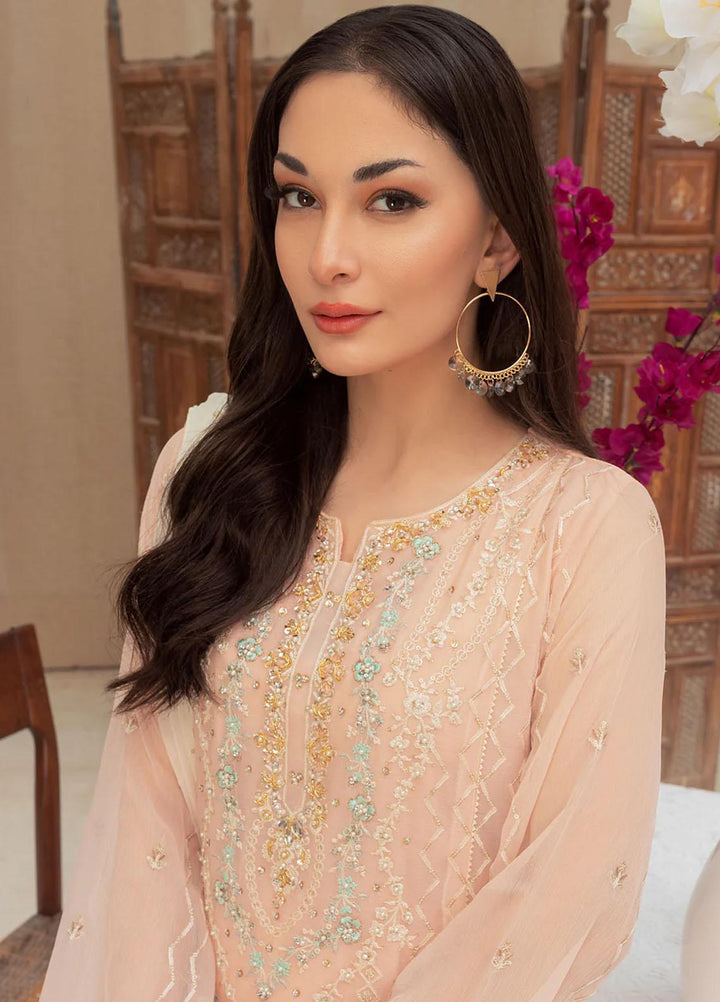 Shamooz Embroidered Casual Chiffon 3 Piece Suit SEM-0520 Light Pink
