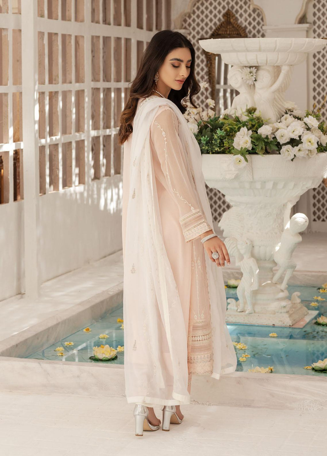 Shamooz Luxury Pret  Chiffon 3 Piece Suit Light Pink SEM-0418