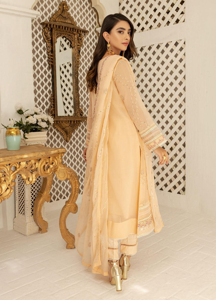Shamooz Luxury Pret  Chiffon 3 Piece Suit Mist Peach SEM-0412