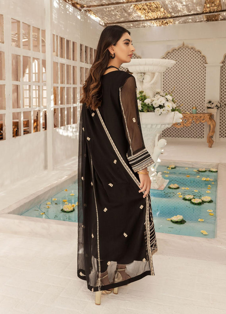 Shamooz Luxury Pret  Chiffon 3 Piece Suit Olive Black SEM-0420