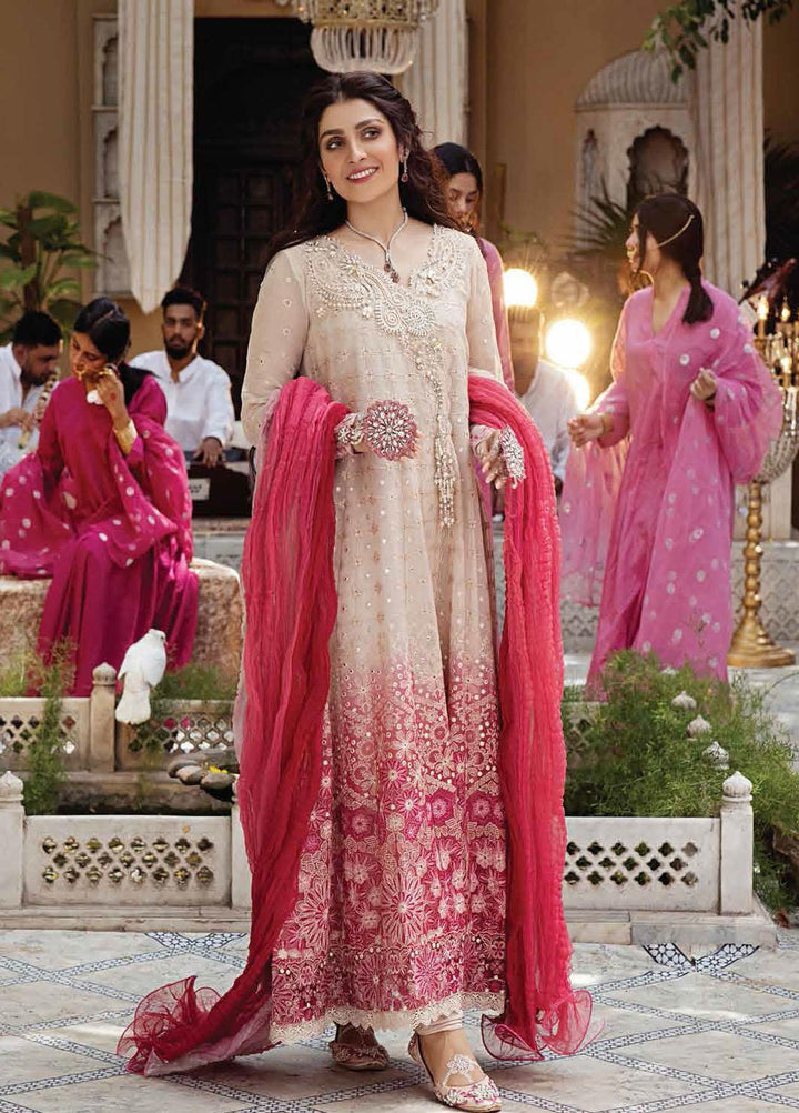 Mushq Chikankari Cotton Net Suits Unstitched 3 Piece MFC21-01 MIHR - Festive Collection