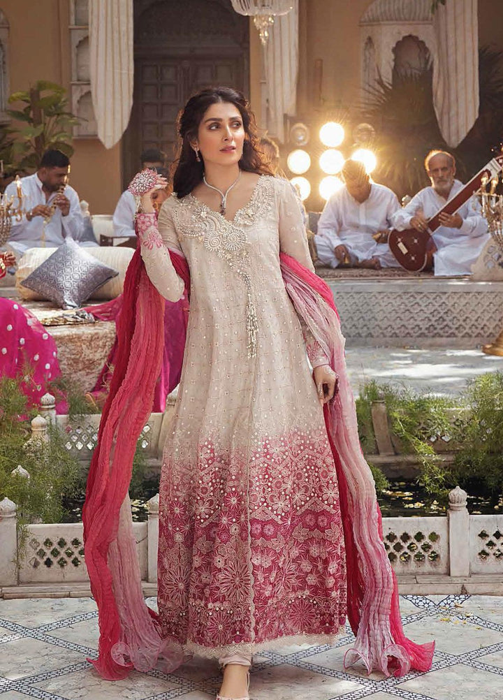 Mushq Chikankari Cotton Net Suits Unstitched 3 Piece MFC21-01 MIHR - Festive Collection