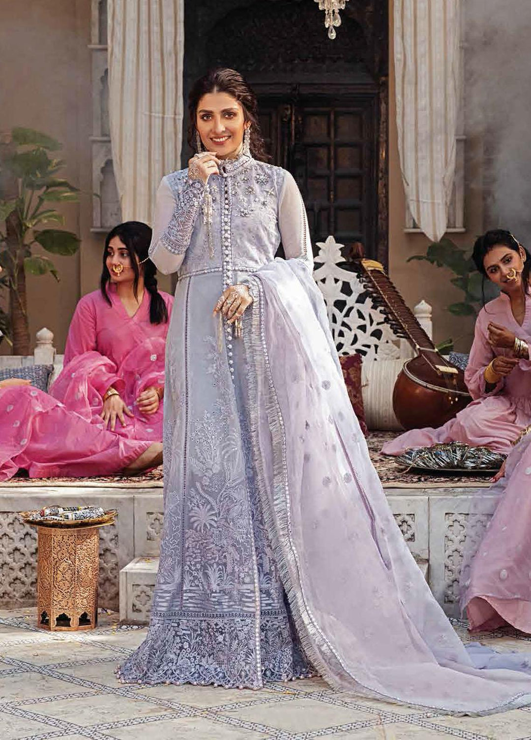 Mushq Chikankari Cotton Net Suits Unstitched 3 Piece MFC21-02 ZEB - Festive Collection