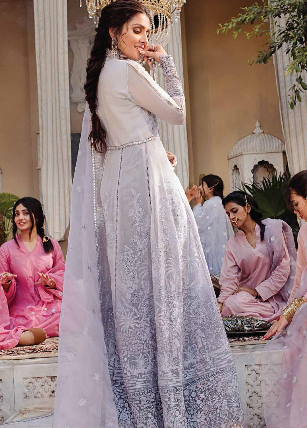 Mushq Chikankari Cotton Net Suits Unstitched 3 Piece MFC21-02 ZEB - Festive Collection