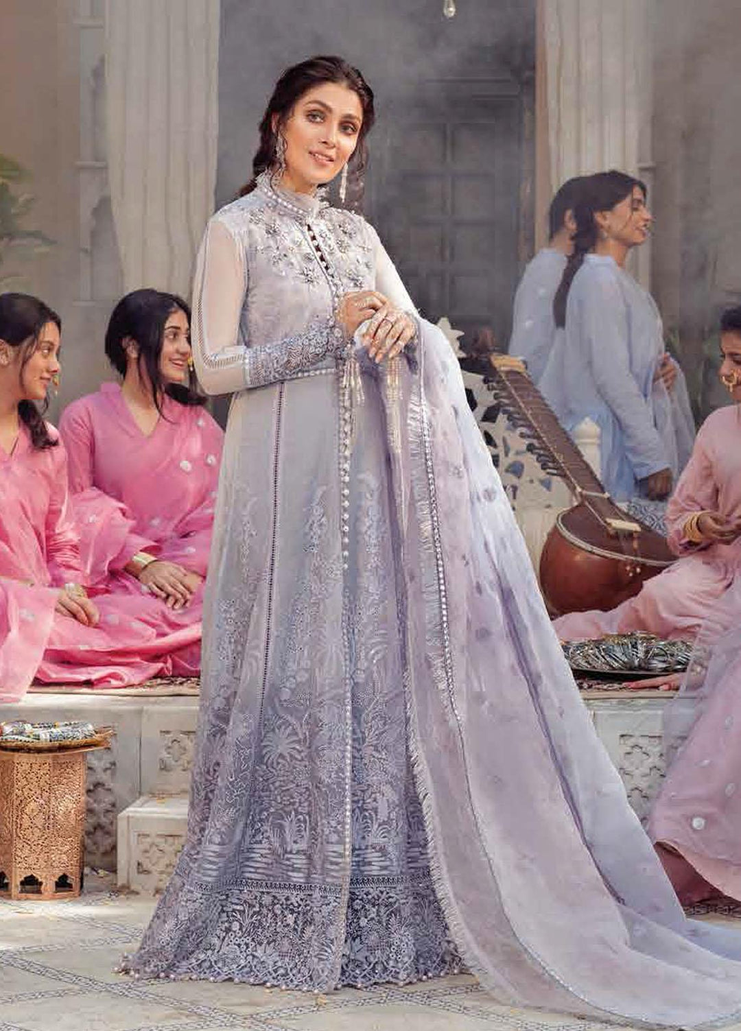 Mushq Chikankari Cotton Net Suits Unstitched 3 Piece MFC21-02 ZEB - Festive Collection