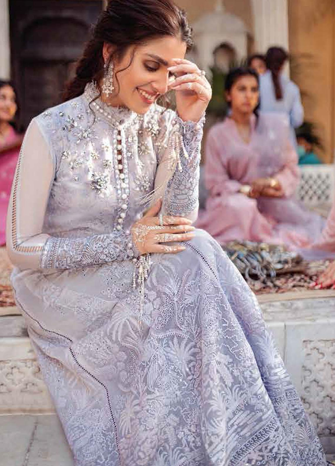 Mushq Chikankari Cotton Net Suits Unstitched 3 Piece MFC21-02 ZEB - Festive Collection