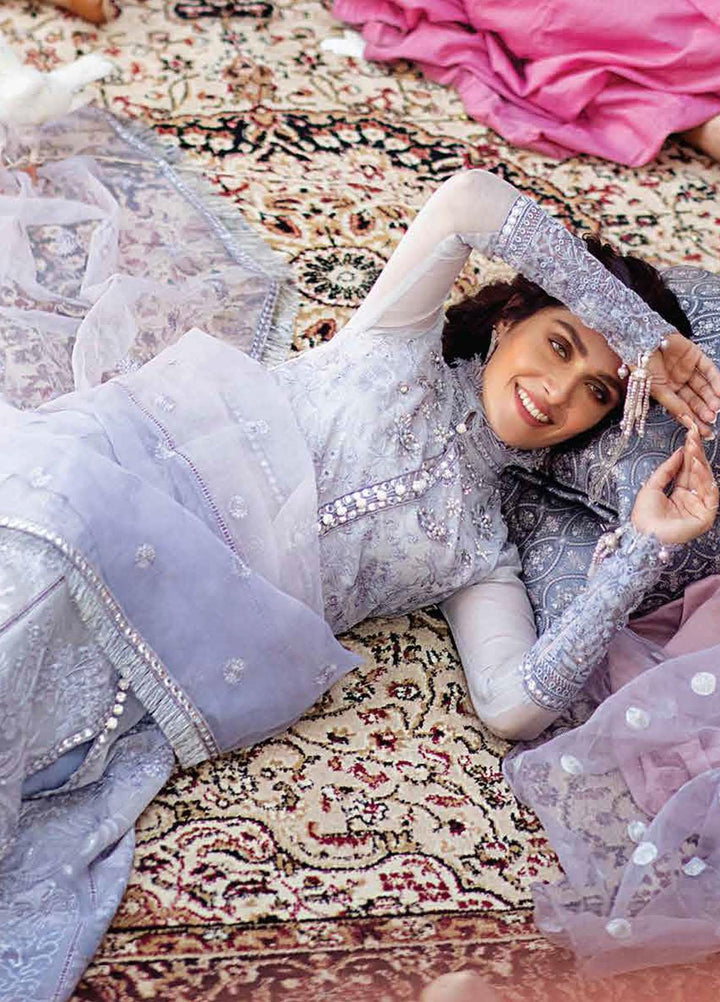 Mushq Chikankari Cotton Net Suits Unstitched 3 Piece MFC21-02 ZEB - Festive Collection