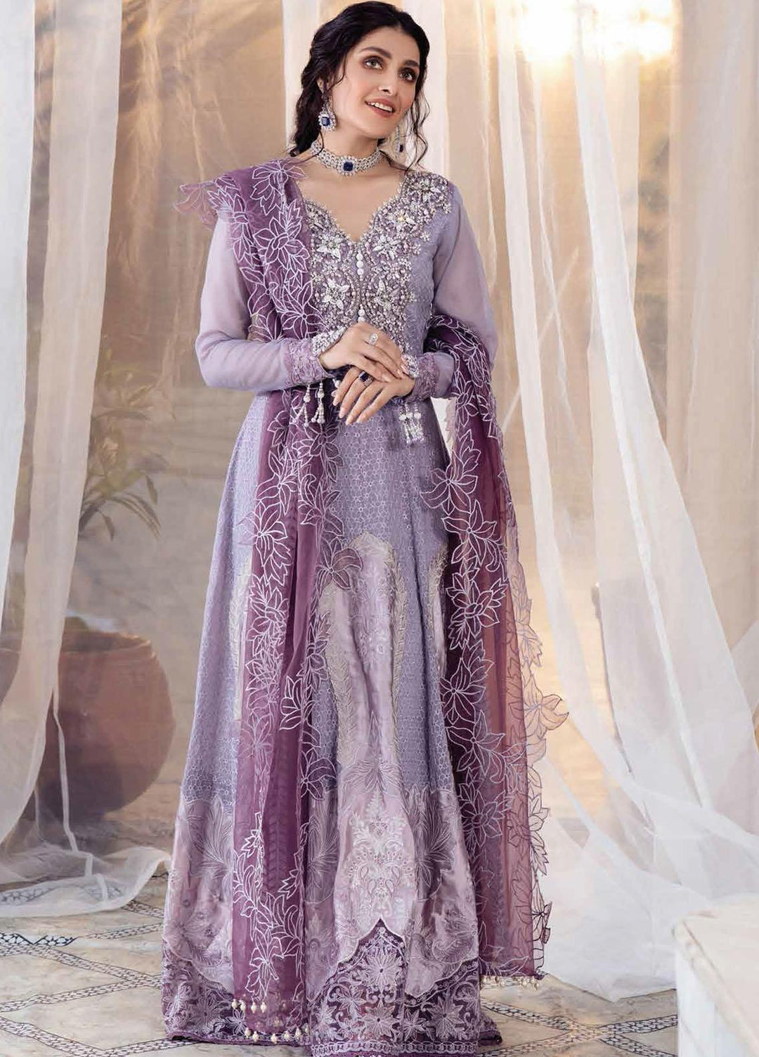 Mushq Chikankari Cotton Net Suits Unstitched 3 Piece MFC21-04 ZEENAT - Festive Collection