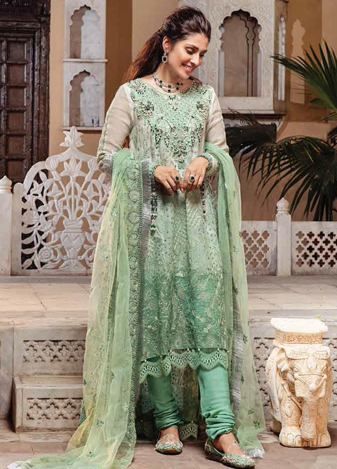 Mushq Chikankari Cotton Net Suits Unstitched 3 Piece MFC21-06 GAUHAR - Festive Collection