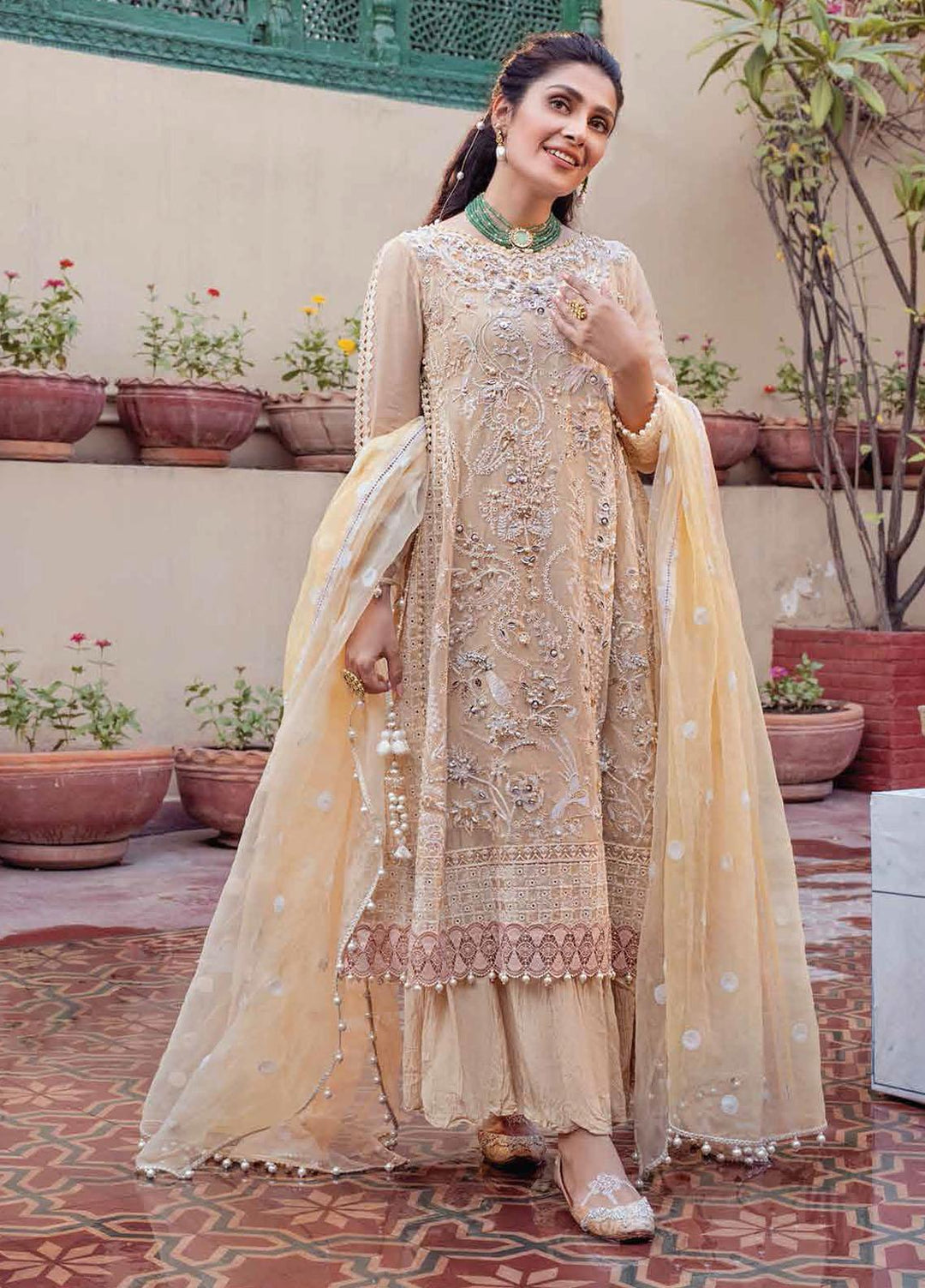 Mushq Chikankari Cotton Net Suits Unstitched 3 Piece MFC21-08 SAHIBA - Festive Collection