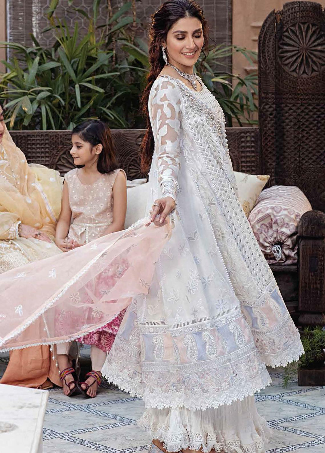 Mushq Chikankari Cotton Net Suits Unstitched 3 Piece MFC21-10 JANA - Festive Collection