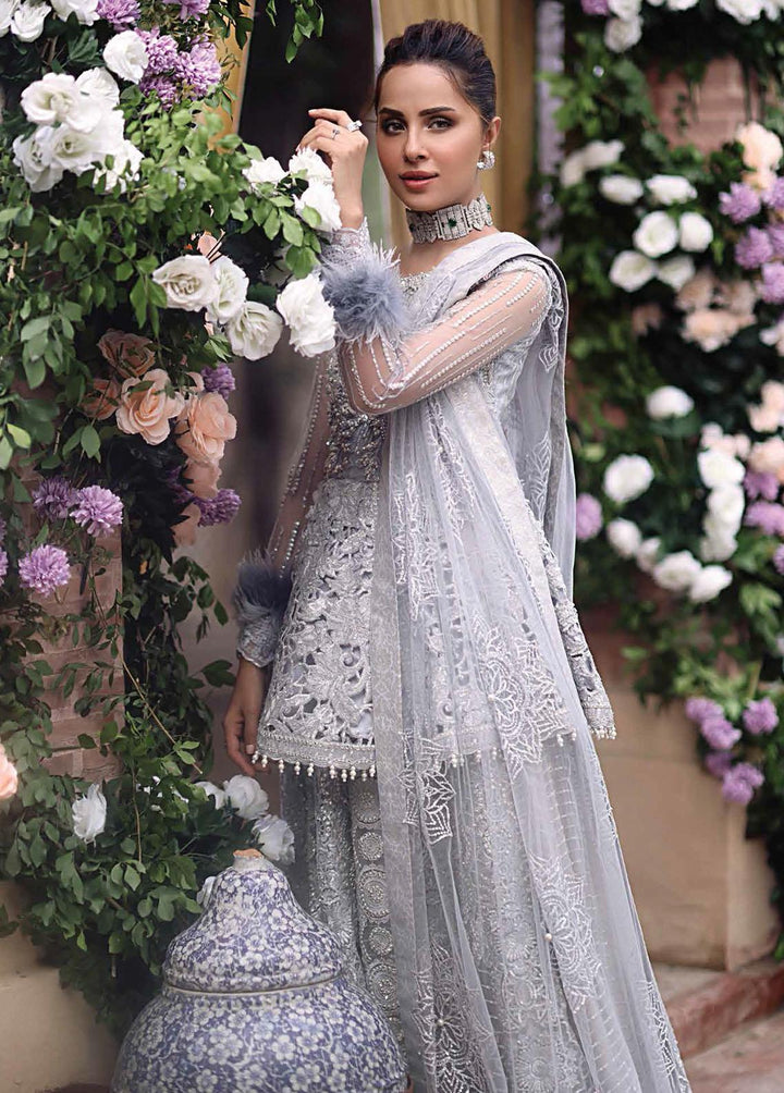 Dhee Rani By Mushq Embroidered Net Suits Unstitched 3 Piece MQ21WD TDL21-01 Amal - Wedding Collection