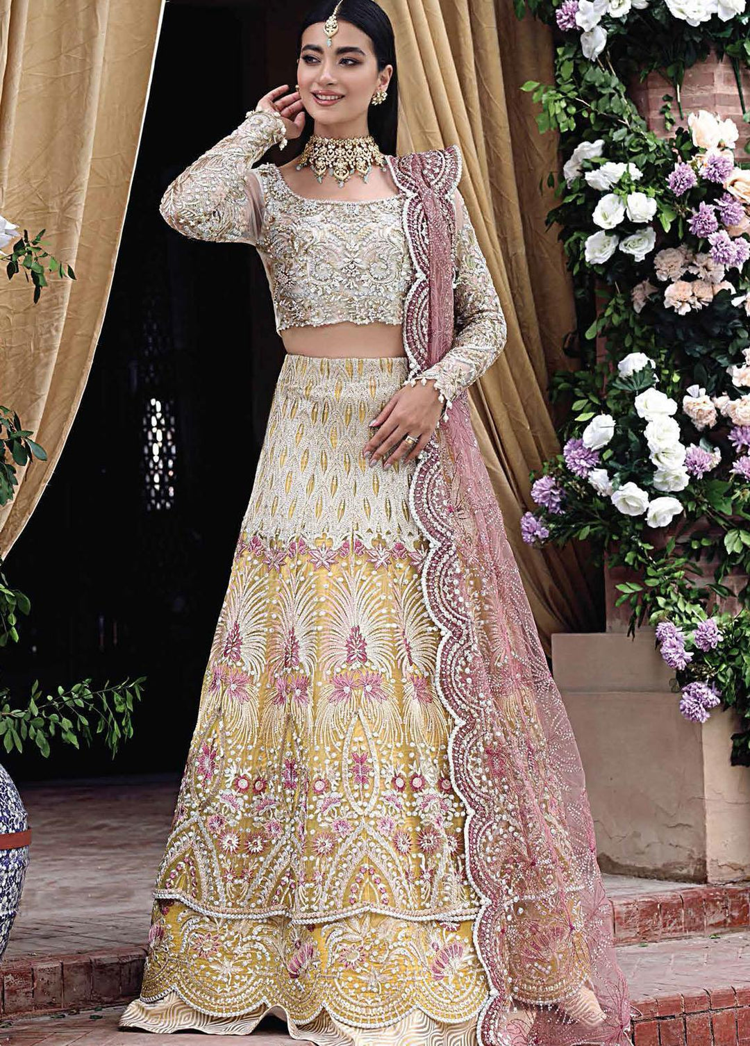 Dhee Rani By Mushq Embroidered Net Suits Unstitched 3 Piece MQ21WD TDL21-06 Wafaa - Wedding Collection