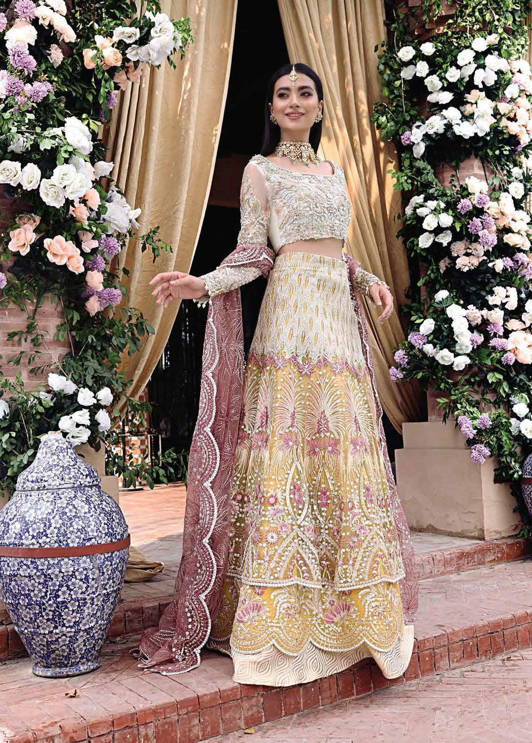 Dhee Rani By Mushq Embroidered Net Suits Unstitched 3 Piece MQ21WD TDL21-06 Wafaa - Wedding Collection